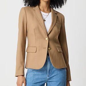 J. Crew Original Schoolboy Blazer Jacket Camel Button Front Wool Blend Size 4
